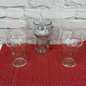 Vintage Pepsi-Cola Glasses & Mug Clear w/Logo Set of 2 Glasses 1 Mug w/Handle
